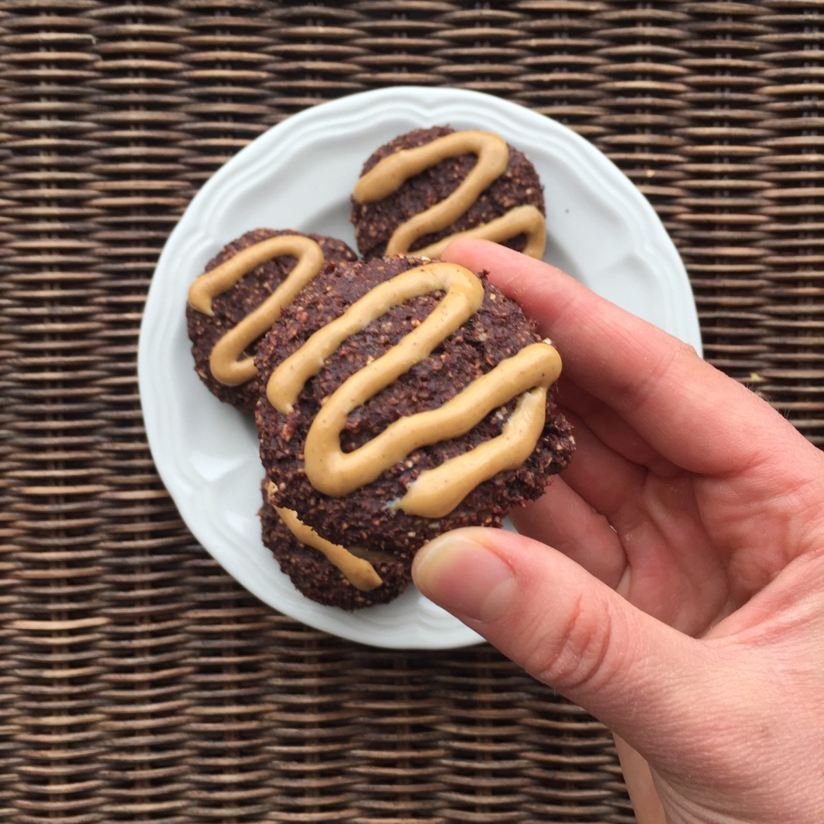 Chocolate Peanut Butter Drizzle Cookies