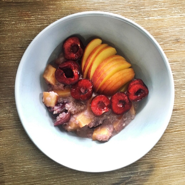 Cherry, Peach and Quinoa Breakfast Bowls