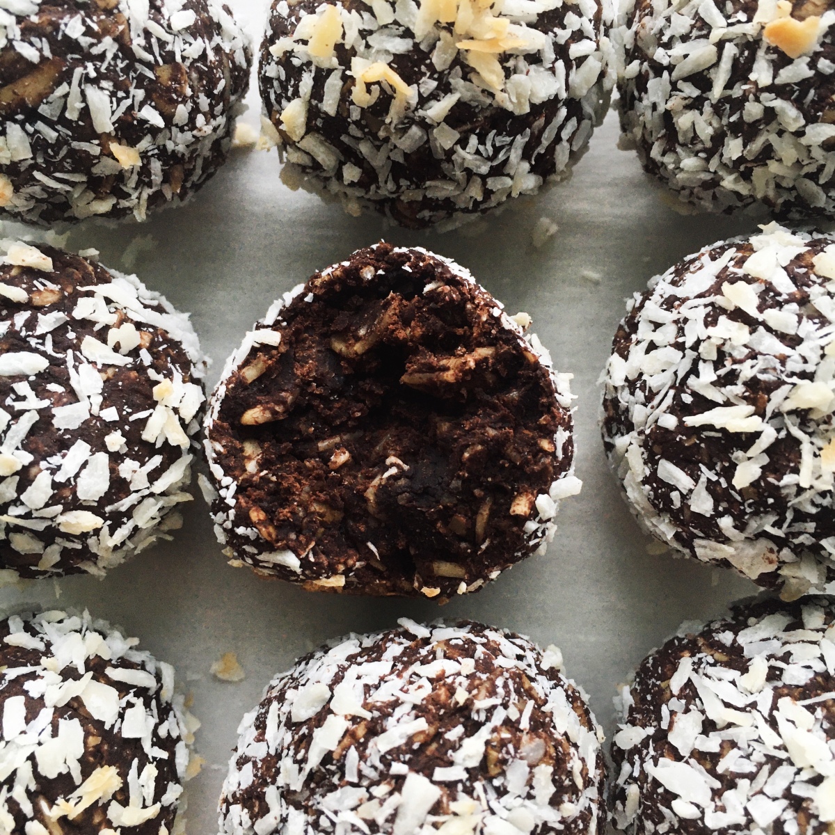 Chocolate Tahini Snowballs